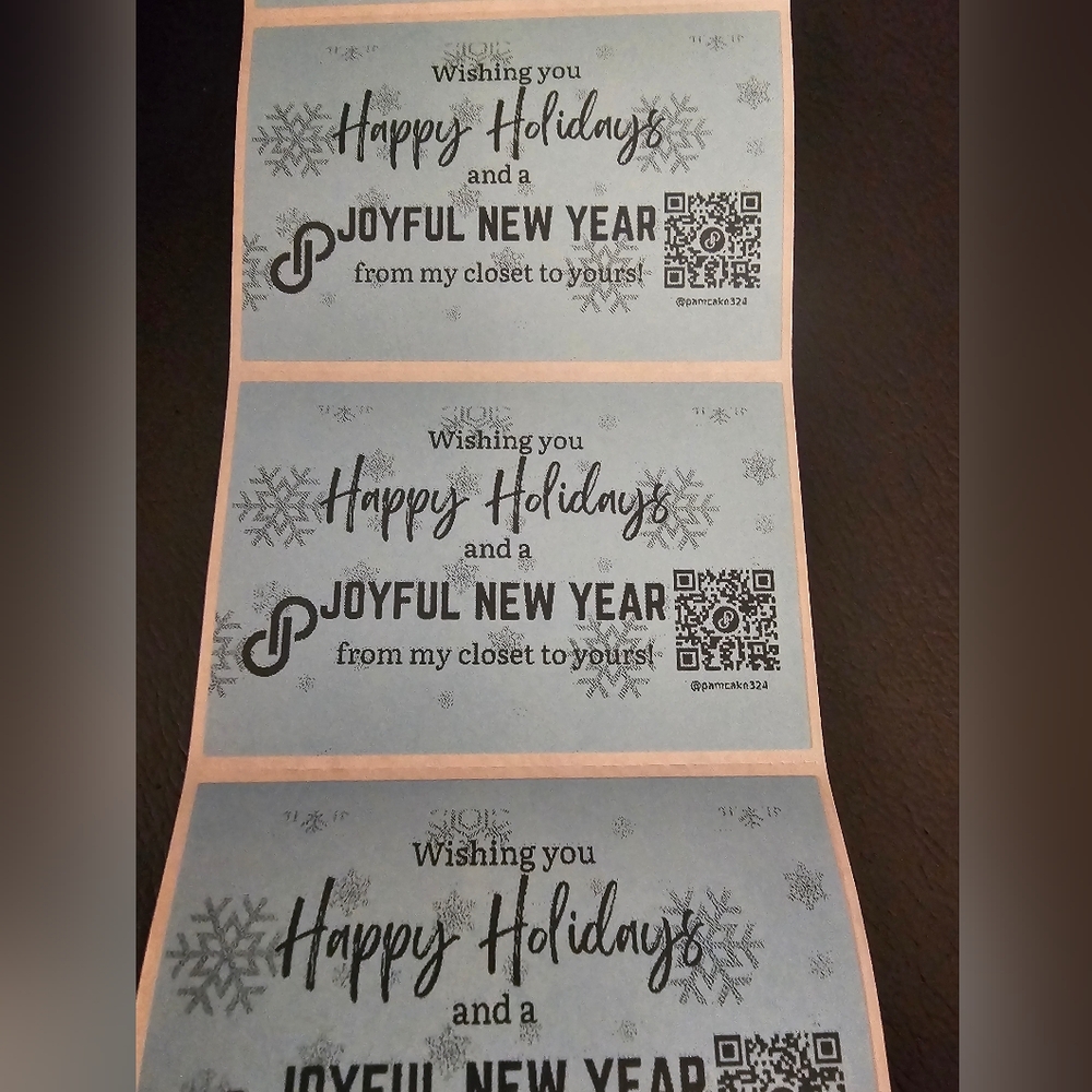 QR Happy Holidays 50 Handmade 2x3 Stickers